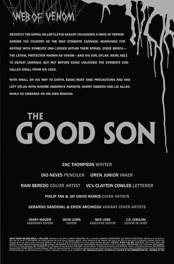 Web of Venom: The Good Son #1 [Preview]