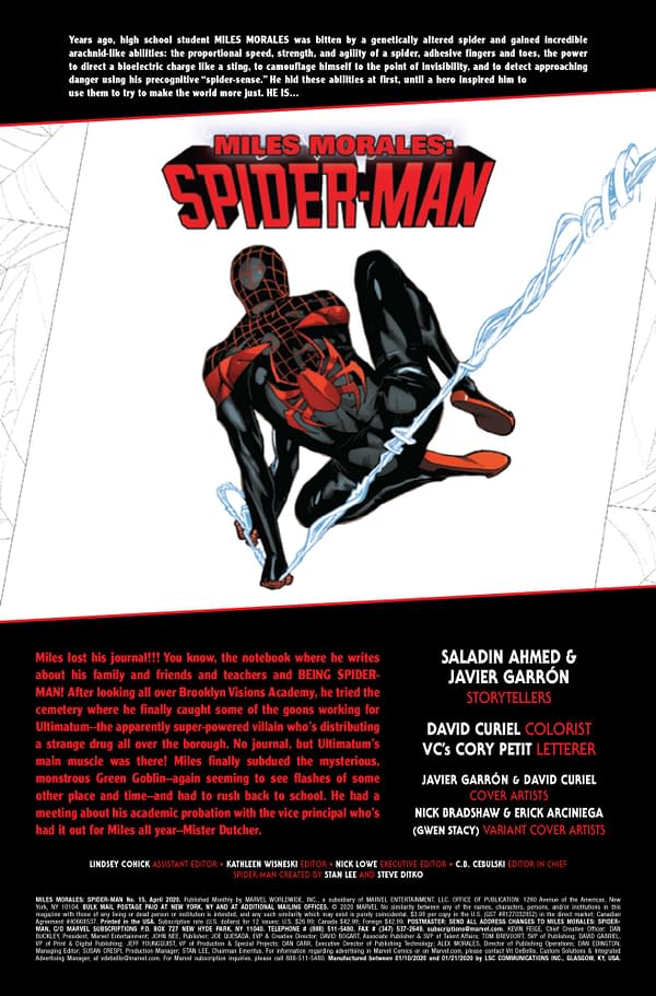 Miles Morales: Spider-MAn #15 [Preview]