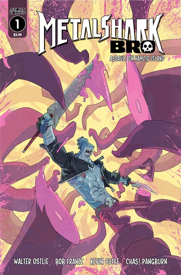 Metalshark Bro Volume 2 #1 cover. Credit: Scout Comics.