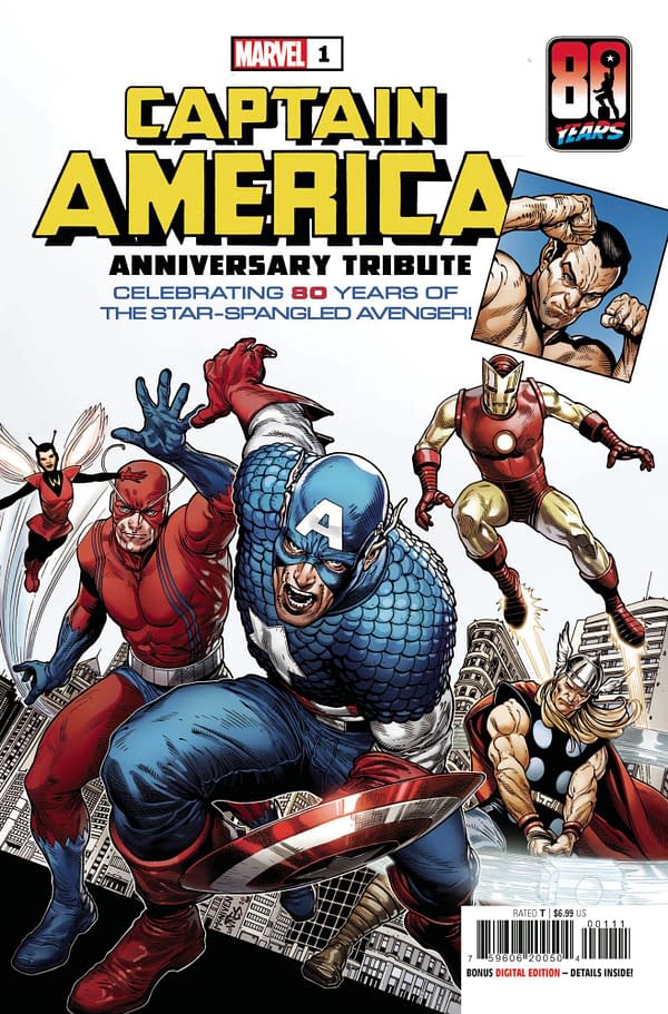 The cover for Captain America Anniversary Tribute #1 by Steve McNiven from Marvel Comics.
