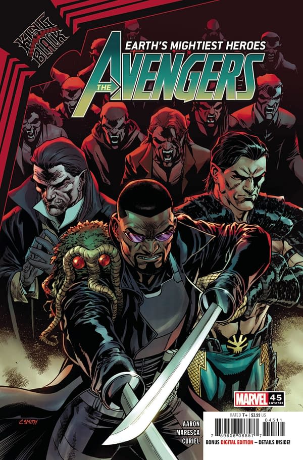 The Cory Smith main cover to Avengers #45, by Jason Aaron and Luca Maresca, in stores from Marvel Comics on Wednesday, April 21st, 2021.