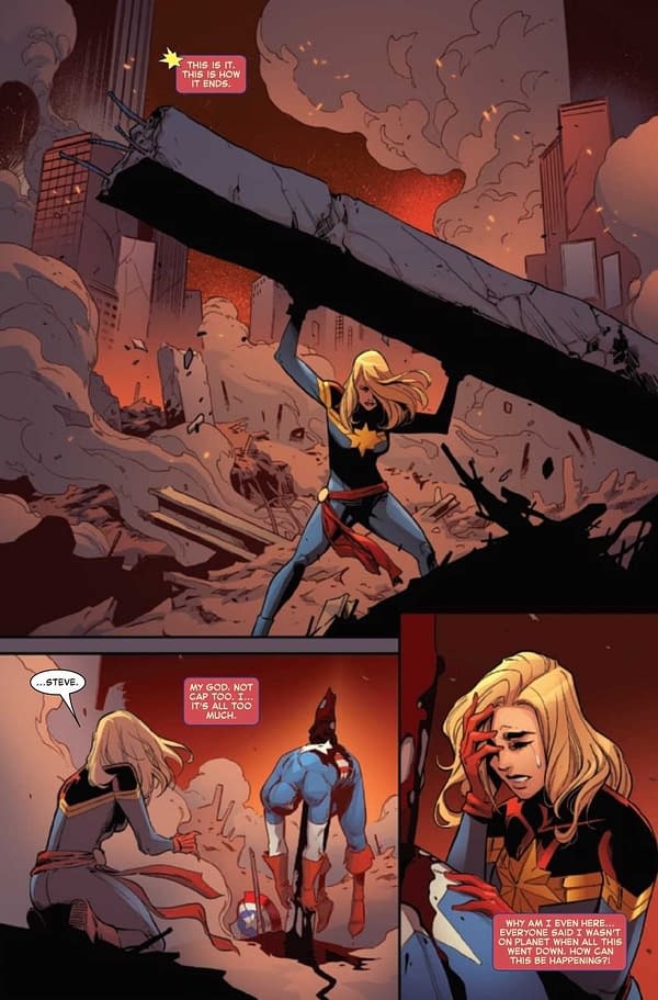 An interior preview page from Captain Marvel #28, by Kelly Thompson and Jacopo Camagni, in stores from Marvel Comics on April 21st, 2021