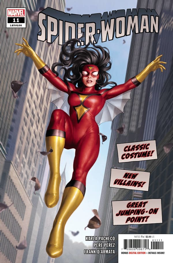 The Jung-Geun Yoon cover to Spider-Woman #11, by Karla Pacheco and Pere Perez, in stores from Marvel Comics on April 21st