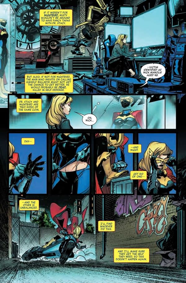 Interior preview page from HEROES REBORN NIGHT-GWEN #1