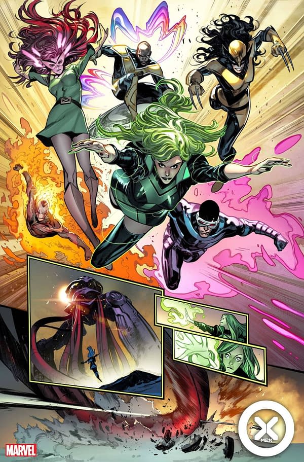 Interior art from X-Men #1, by Gerry Duggan, Pepe Larraz, and Marte Gracia, in stores July 7th from Marvel Comics (MAY210525)