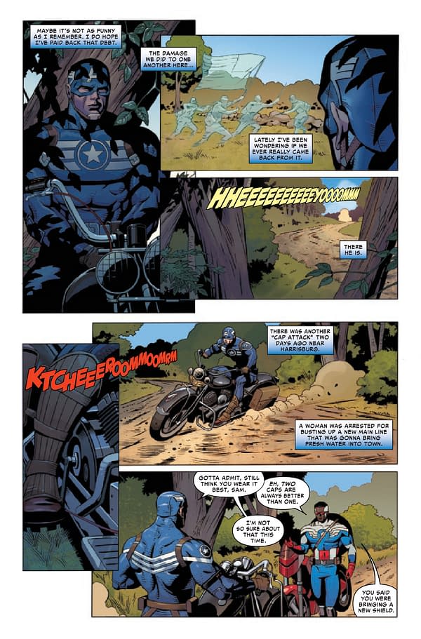 Interior preview page from MAY210563 UNITED STATES OF CAPTAIN AMERICA #2 (OF 5), by (W) Mohale Mashigo, Christopher Cantwell (A) Dale Eaglesham, Natacha Bustos (CA) Gerald Parel, in stores Wednesday, July 28, 2021 from MARVEL COMICS