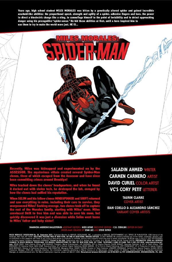 Interior preview page from MILES MORALES SPIDER-MAN #28