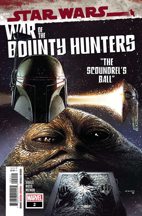 Cover image for MAY210670 STAR WARS WAR OF THE BOUNTY HUNTERS #2 (OF 5), by (W) Charles Soule (A) Luke Ross (CA) Steve McNiven, in stores Wednesday, July 14, 2021 from MARVEL COMICS