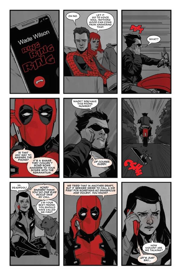 Interior preview page from JUN210567 DEADPOOL BLACK WHITE & BLOOD #1 (OF 5), by (W) Tom Taylor, More (A) James Stokoe, More (CA) Adam Kubert, in stores Wednesday, August 4, 2021 from MARVEL COMICS