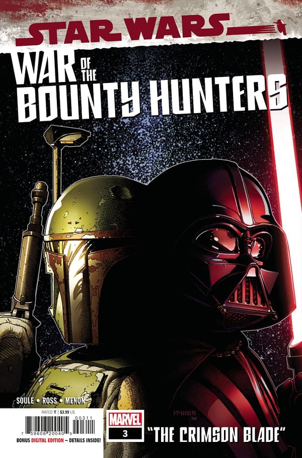 Cover image for JUN210731 STAR WARS WAR OF THE BOUNTY HUNTERS #3 (OF 5), by (W) Charles Soule (A) Luke Ross (CA) Steve McNiven, in stores Wednesday, August 18, 2021 from MARVEL COMICS