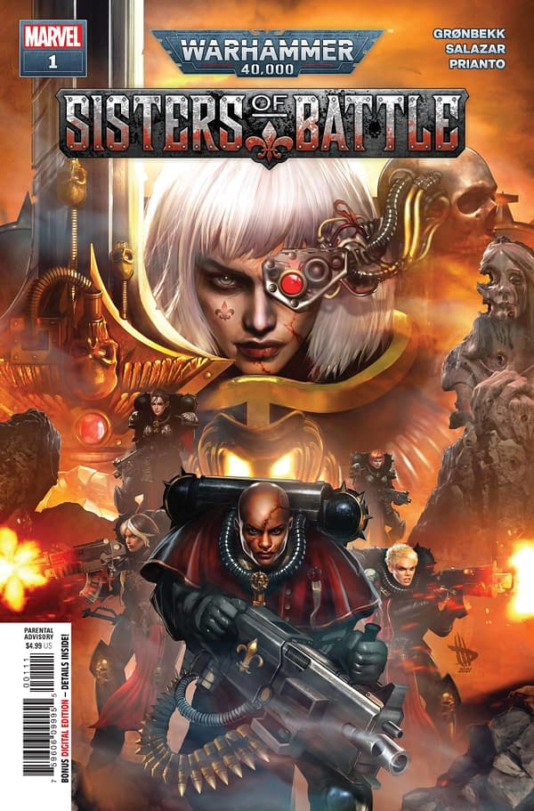 Cover image for JUN210564 WARHAMMER 40K SISTERS OF BATTLE #1 (OF 5), by (W) Torunn Gronbekk (A) Edgar Salazar (CA) Dave Wilkins, in stores Wednesday, August 18, 2021 from MARVEL COMICS