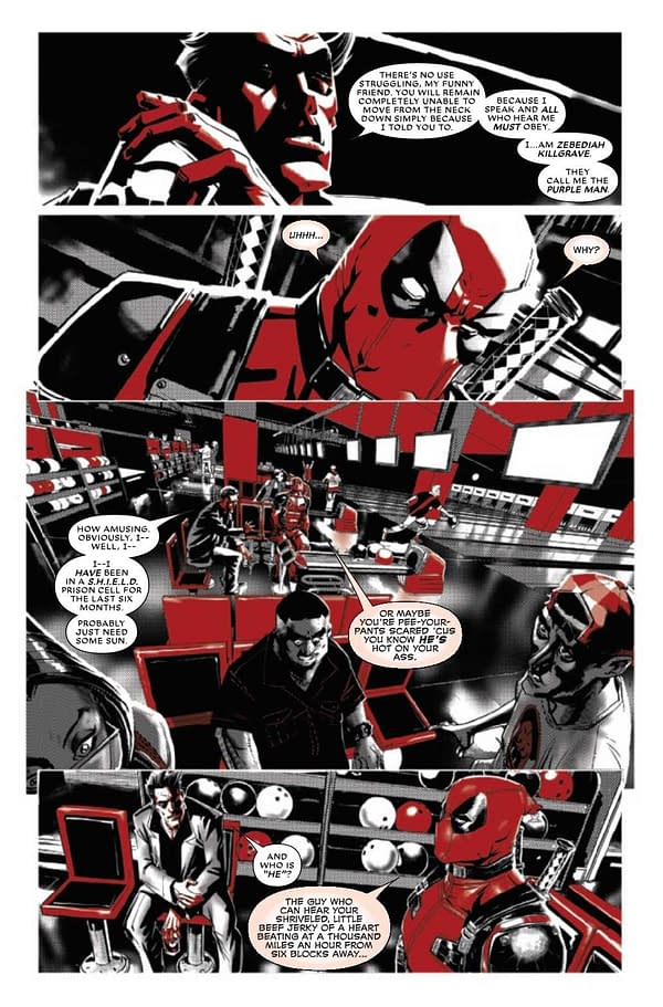 Interior preview page from JUL210628 DEADPOOL BLACK WHITE & BLOOD #2 (OF 5), by (W) Karla Pacheco, More (A) Leonard Kirk, More (CA) Declan Shalvey, in stores Wednesday, September 8, 2021 from MARVEL COMICS