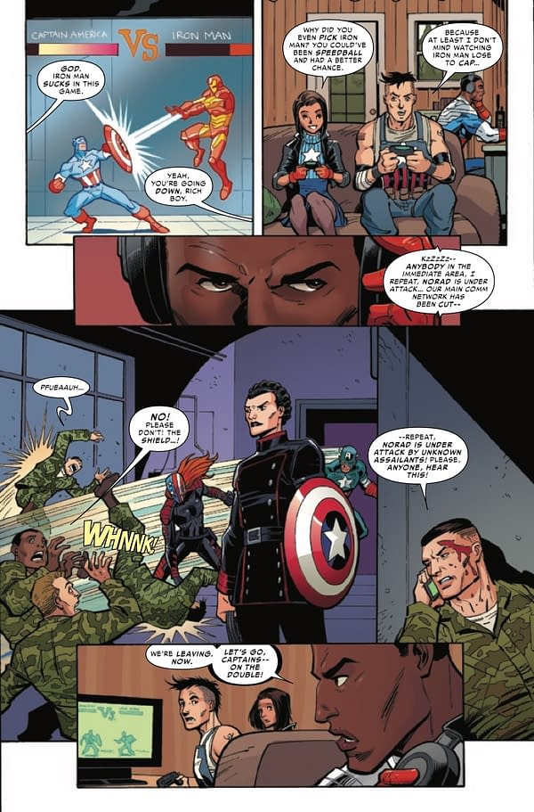 Interior preview page from JUL210700 UNITED STATES OF CAPTAIN AMERICA #4 (OF 5), by (W) Christopher Cantwell, Alyssa Wong (A) Ron Lim, Jodi Nishijima (CA) Gerald Parel, in stores Wednesday, September 22, 2021 from MARVEL COMICS