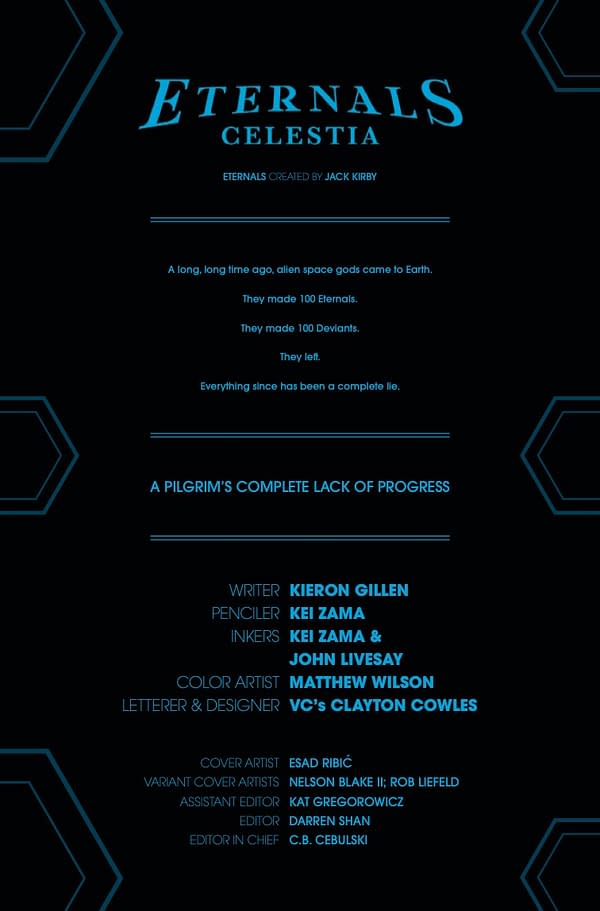 Interior preview page from ETERNALS CELESTIA #1
