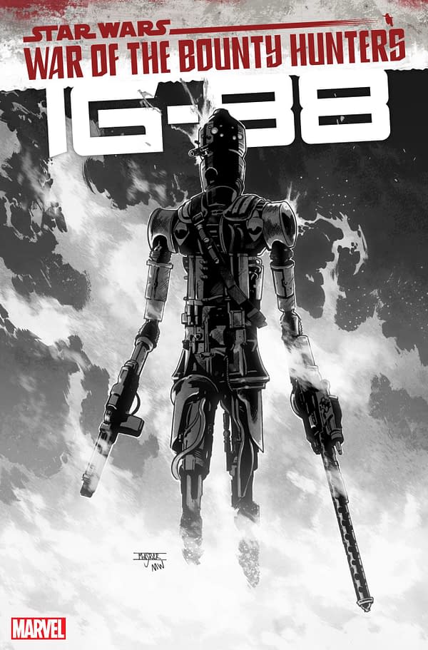 Cover image for AUG211247 STAR WARS WAR OF THE BOUNTY HUNTERS IG-88 #1 ASRAR CARBONITE VAR, by (W) Woo Chul Lee (A) Guiu Vilanova (CA) Mahmud A. Asrar, in stores Wednesday, October 27, 2021 from MARVEL COMICS