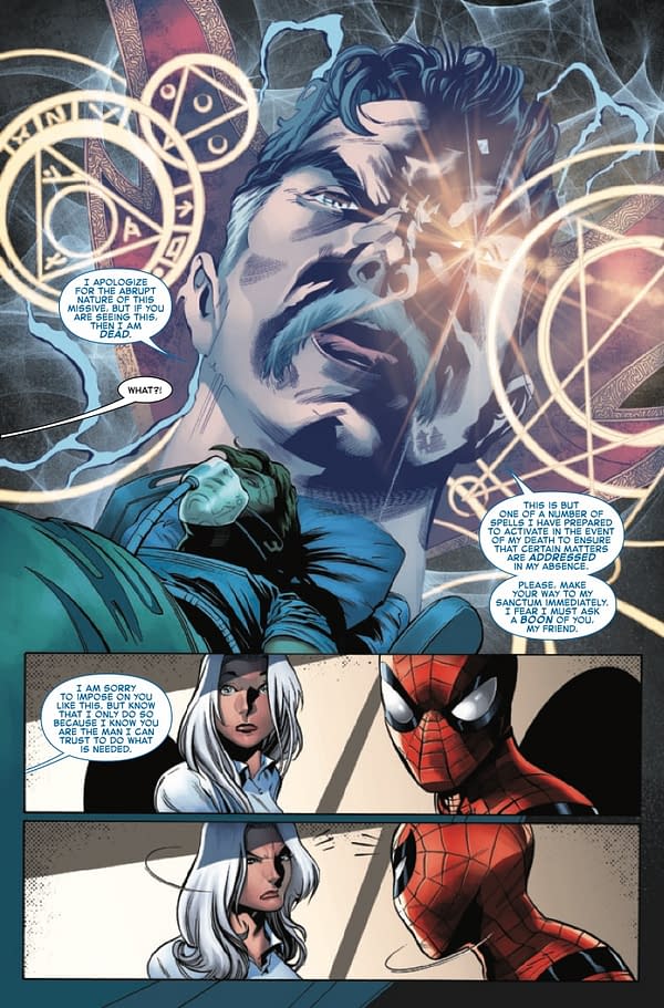 Preview page from Death of Doctor Strange: Spider-Man #1