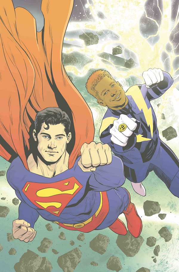 Cover image for JUSTICE LEAGUE VS THE LEGION OF SUPER-HEROES #1 (OF 6) CVR B TRAVIS MOORE CARD STOCK VAR