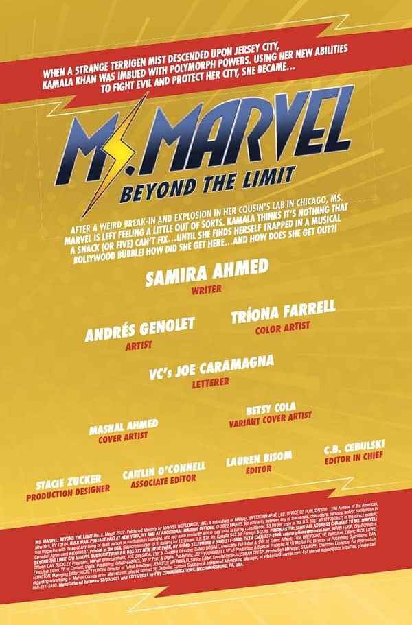 Interior preview page from Ms. Marvel: Beyond the Limit #2