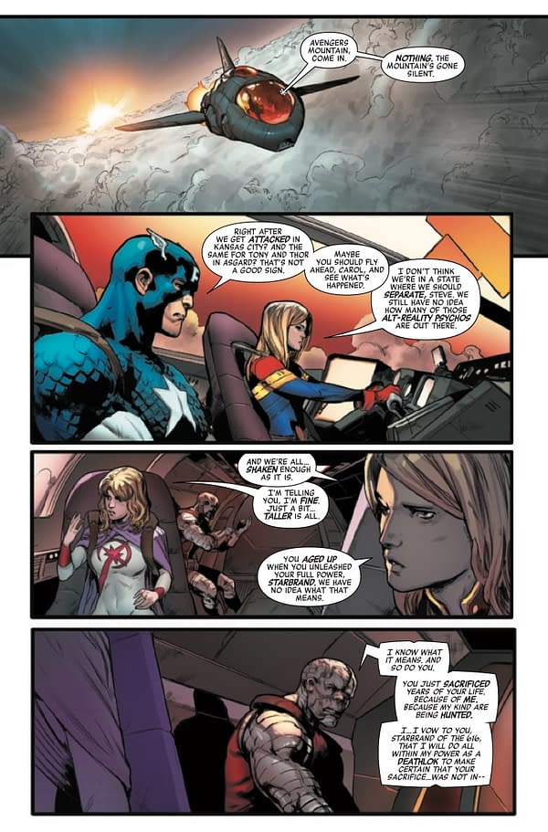 Interior preview page from AVENGERS #54 JAVIER GARRON COVER