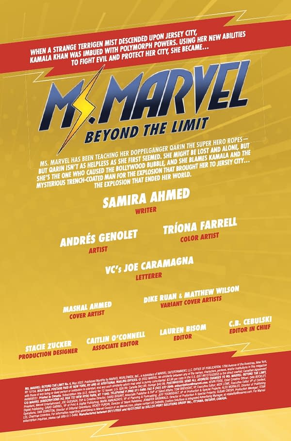 Interior preview page from MS. MARVEL: BEYOND THE LIMIT #4 MASHAL AHMED COVER