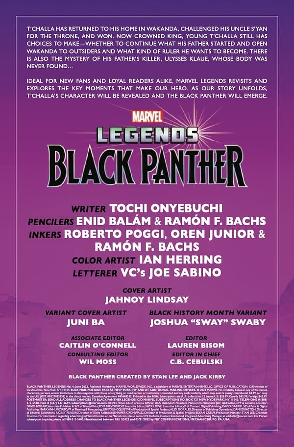 Interior preview page from BLACK PANTHER LEGENDS #4 JAHNOY LINDSAY COVER