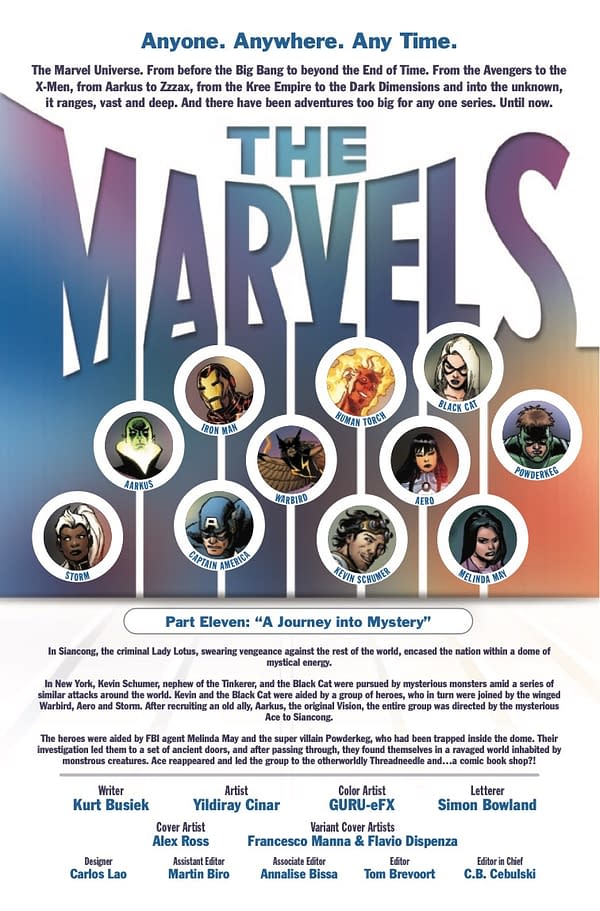 Interior preview page from THE MARVELS #11 ALEX ROSS COVER