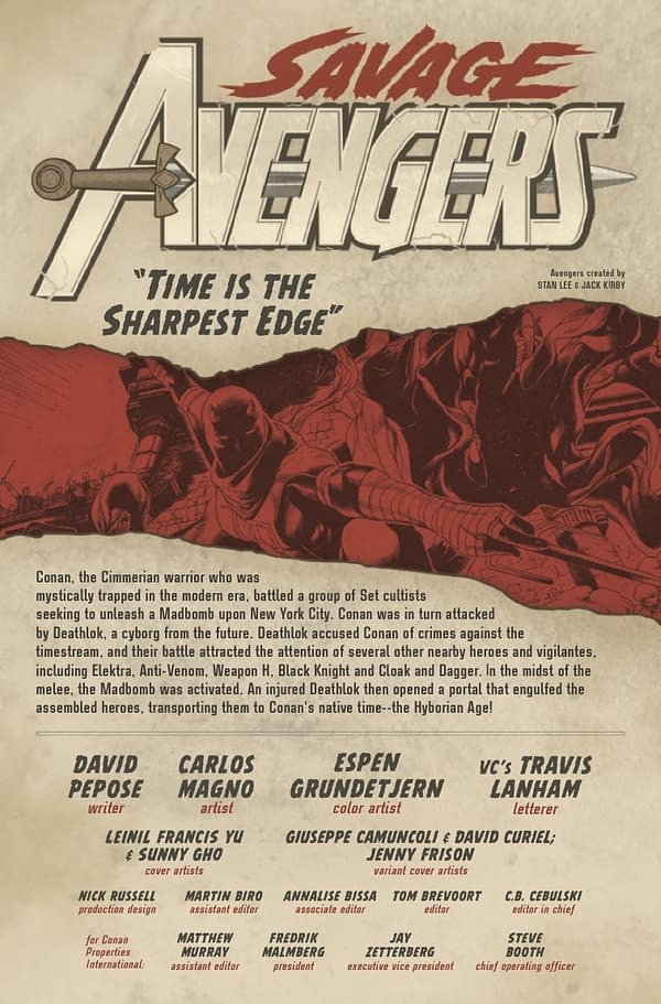 Interior preview page from SAVAGE AVENGERS #2 LEINIL YU COVER
