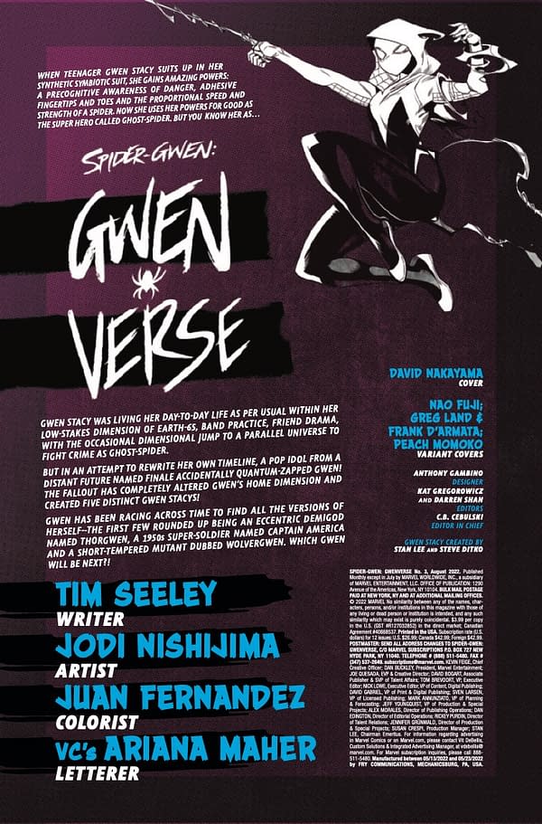 Interior preview page from SPIDER-GWEN: GWENVERSE #3 DAVID NAKAYAMA COVER