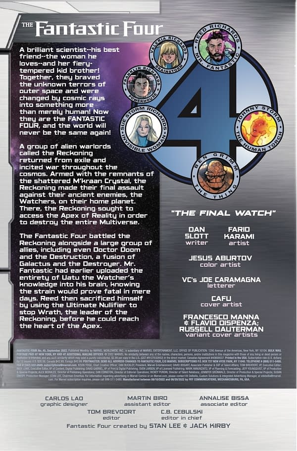 Interior preview page from FANTASTIC FOUR #45 CAFU COVER