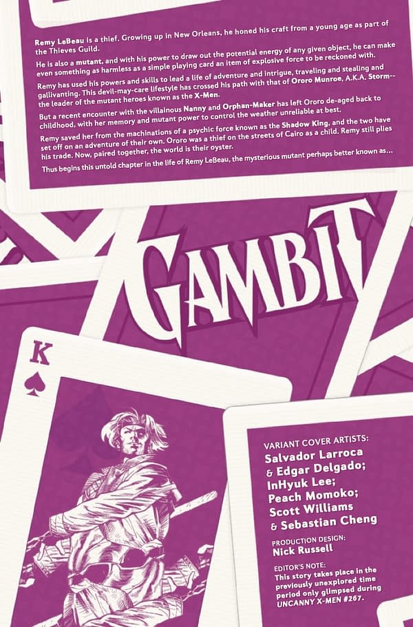 Interior preview page from GAMBIT #1 WHILCE PORTACIO COVER
