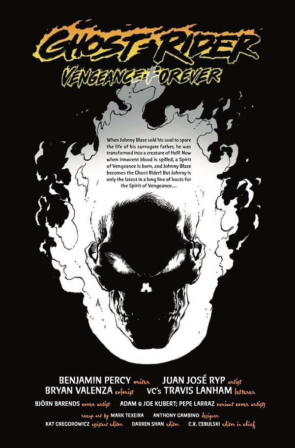 Interior preview page from GHOST RIDER: VENGEANCE FOREVER #1 BJORN BARENDS COVER