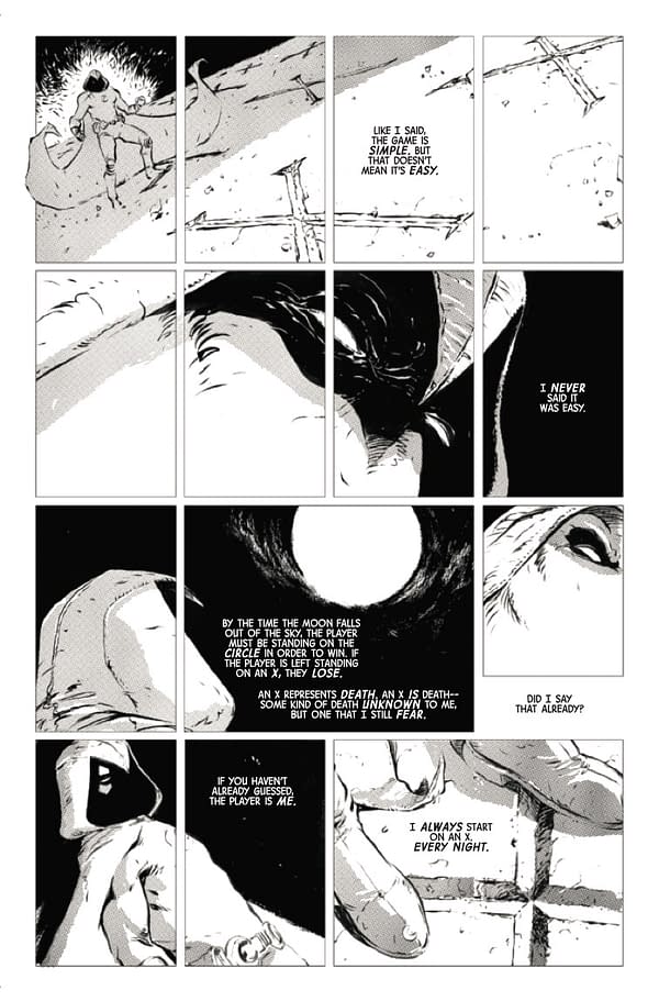 Interior preview page from MOON KNIGHT: BLACK WHITE AND BLOOD #4 ROD REIS COVER