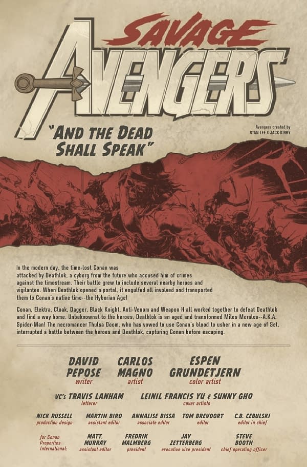 Interior preview page from SAVAGE AVENGERS #4 LEINIL YU COVER