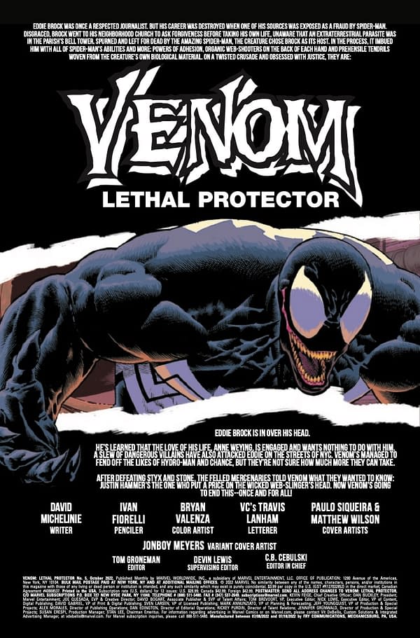 Interior preview page from VENOM: LETHAL PROTECTOR #5 PAULO SIQUEIRA COVER