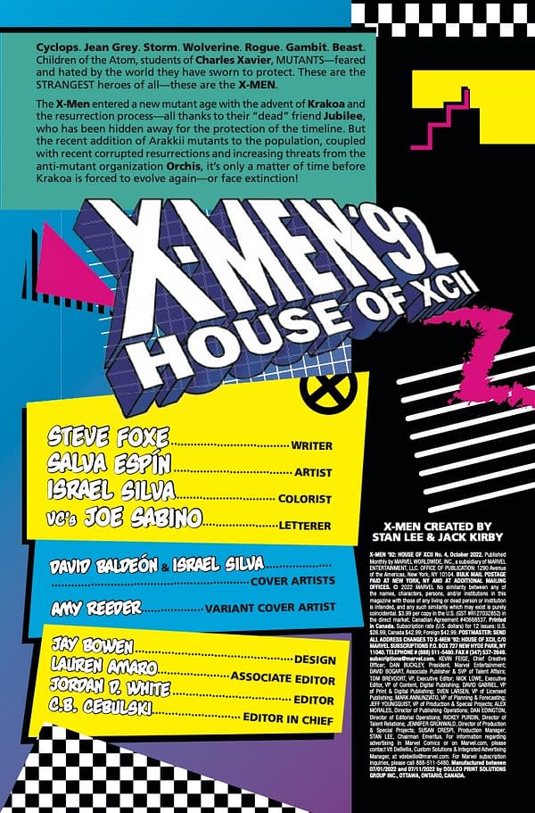 Interior preview page from X-MEN '92: HOUSE OF XCII #4 DAVID BALDEON COVER