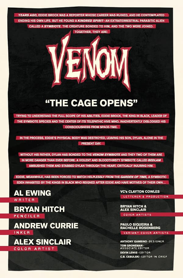 Interior preview page from VENOM #10 BRYAN HITCH COVER