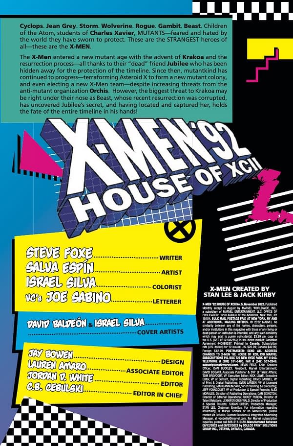 Interior preview page from X-MEN '92: HOUSE OF XCII #5 DAVID BALDEON COVER