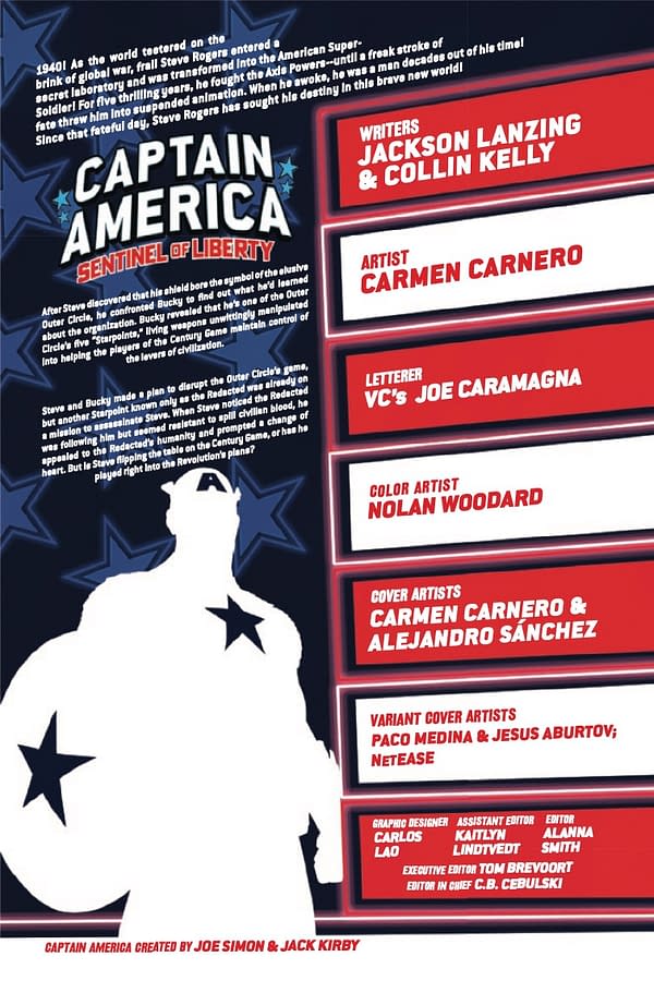 Interior preview page from CAPTAIN AMERICA: SENTINEL OF LIBERTY #5 CARMEN CARNERO COVER