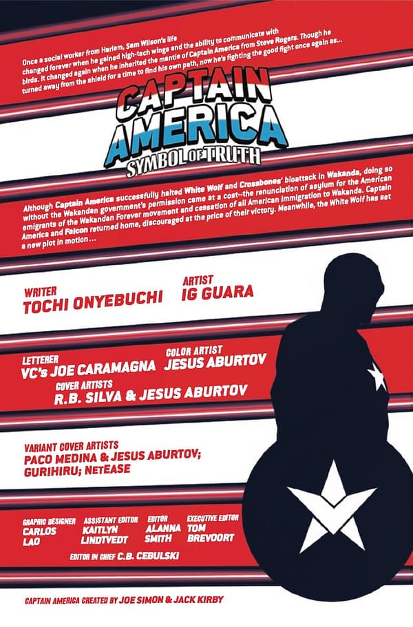 Interior preview page from CAPTAIN AMERICA: SYMBOL OF TRUTH #6 R.B. SILVA COVER