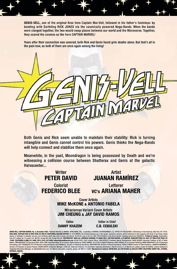 Interior preview page from GENIS-VELL: CAPTAIN MARVEL #4 MIKE MCKONE COVER