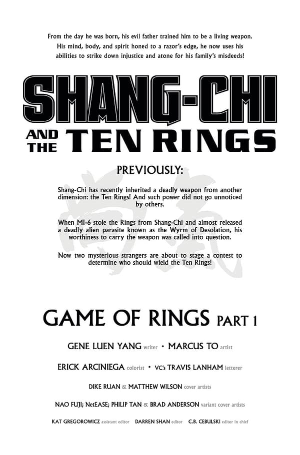 Interior preview page from SHANG-CHI AND THE TEN RINGS #4 DIKE RUAN COVER