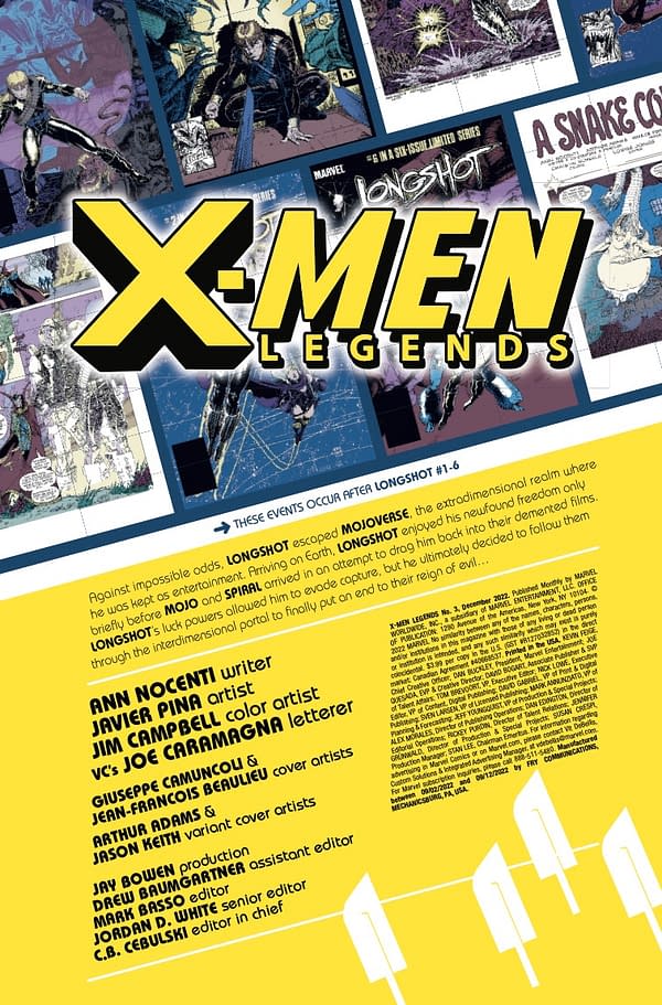 Interior preview page from X-MEN LEGENDS #3 GIUSEPPE CAMUNCOLI COVER