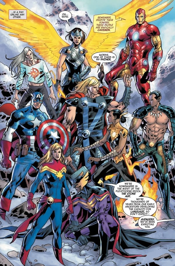 Interior preview page from AVENGERS ASSEMBLE ALPHA #1 BRYAN HITCH COVER