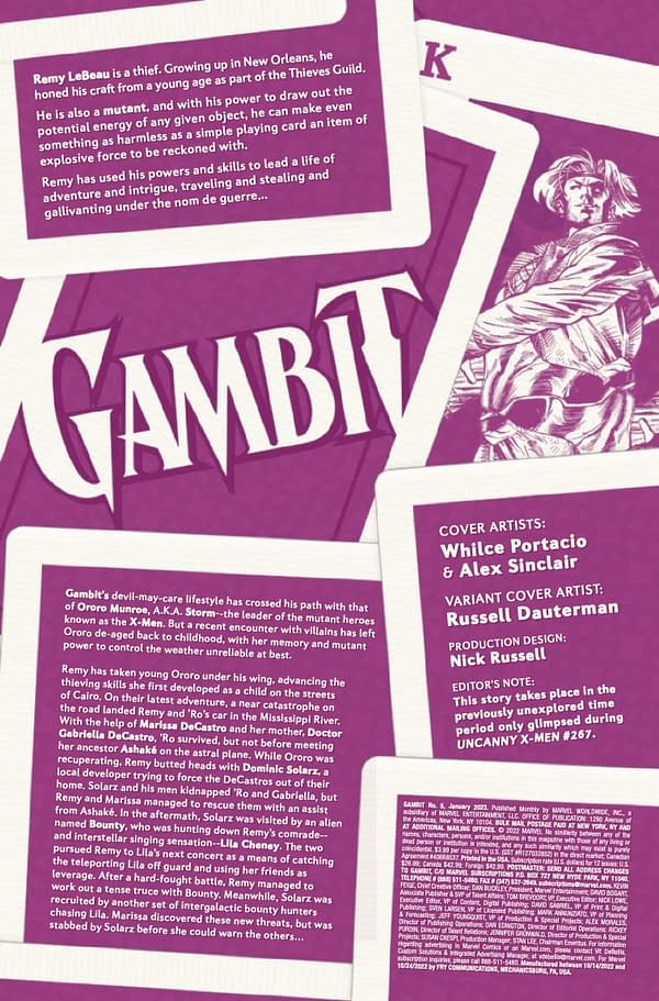 Interior preview page from GAMBIT #5 WHILCE PORTACIO COVER