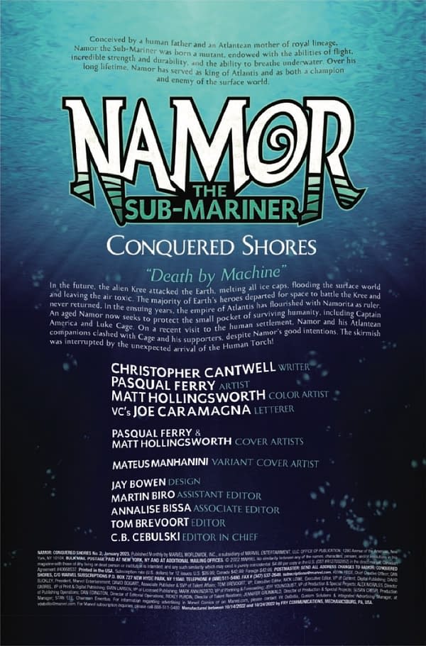 Interior preview page from NAMOR THE SUB-MARINER: CONQUERED SHORES #2 PASQUAL FERRY COVER