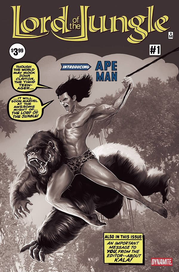 Cover image for LORD OF THE JUNGLE #1 CVR T 7 COPY FOC MAINE B&W AF #15 HOMA
