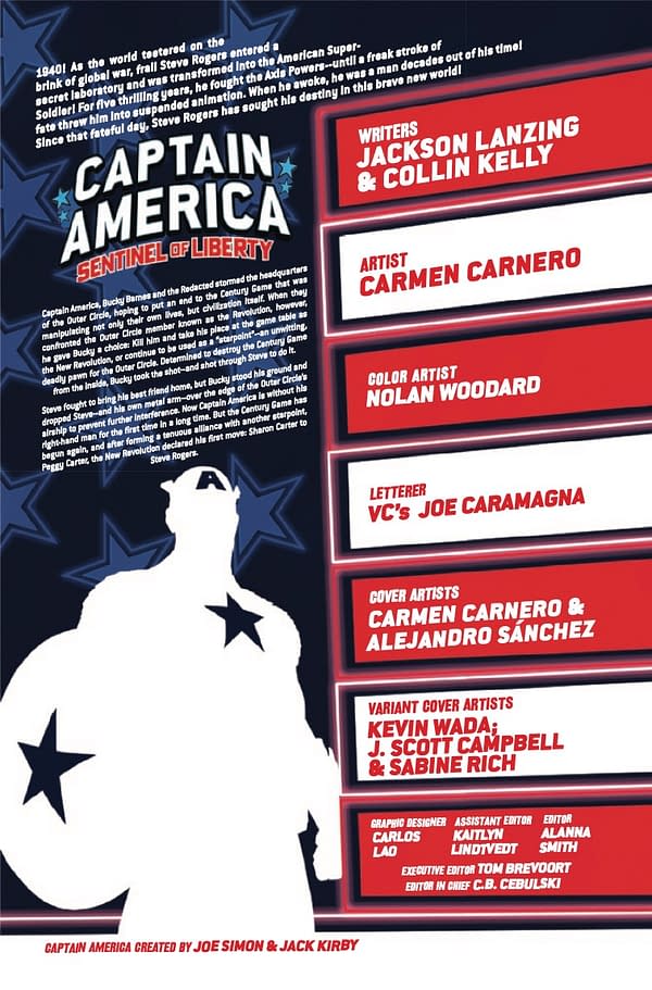 Interior preview page from CAPTAIN AMERICA: SENTINEL OF LIBERTY #7 CARMEN CARNERO COVER