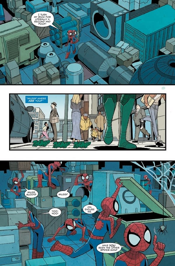 Interior preview page from PETER PARKER & MILES MORALES: SPIDER-MEN - DOUBLE TROUBLE #2 GURIHIRU COVER