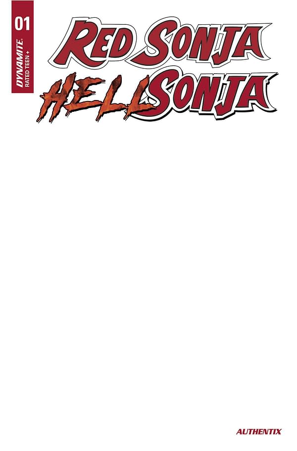 Cover image for RED SONJA HELL SONJA #1 CVR F BLANK AUTHENTIX