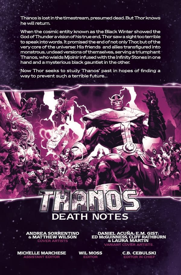 Interior preview page from THANOS: DEATH NOTES #1 ANDREA SORRENTINO COVER